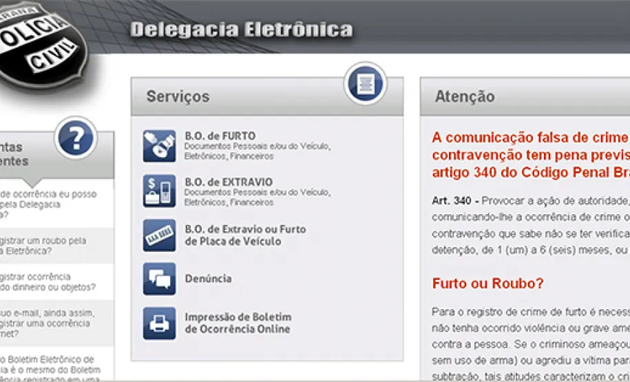 Delegacia Eletrônica, projeto desenvolvido em conjunto pela Polícia Civil e Celepar, começa a registrar ocorrências de furtos